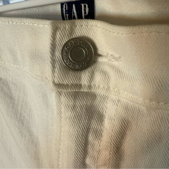 GAP Regular Classic Straight Leg White Denim Jeans Summer Pants Cigarette - Picture 5 of 12
